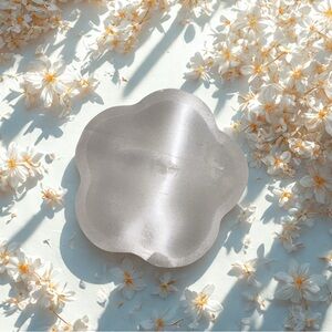 Satin Spar Selenite Flower Dish | Crystal Charging Bowl | Home Decor | 2.5”